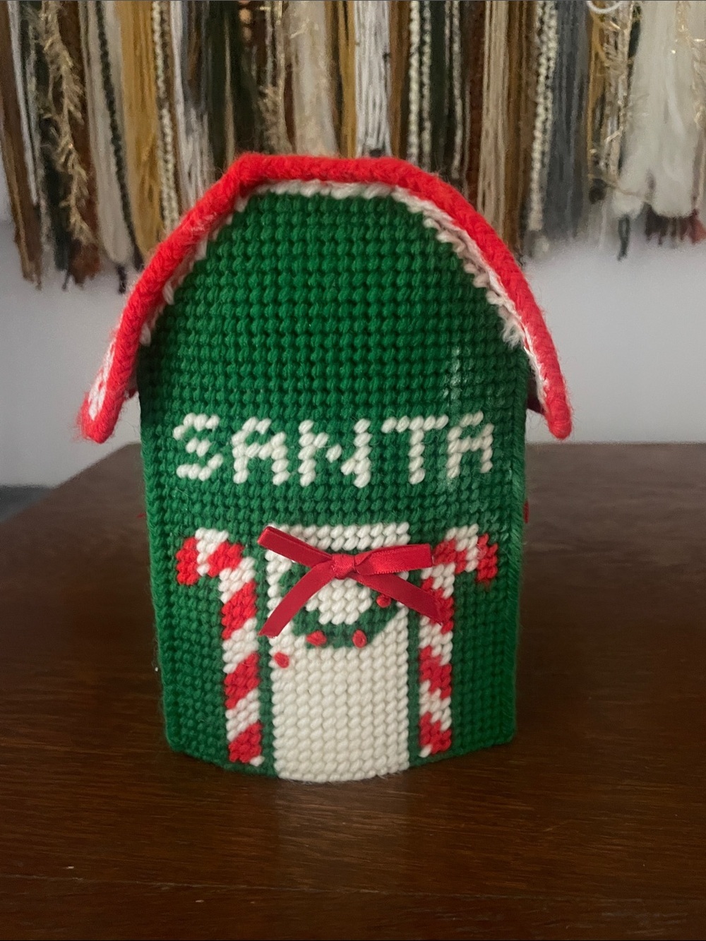 Handmade vintage tissue box cover for the holidays